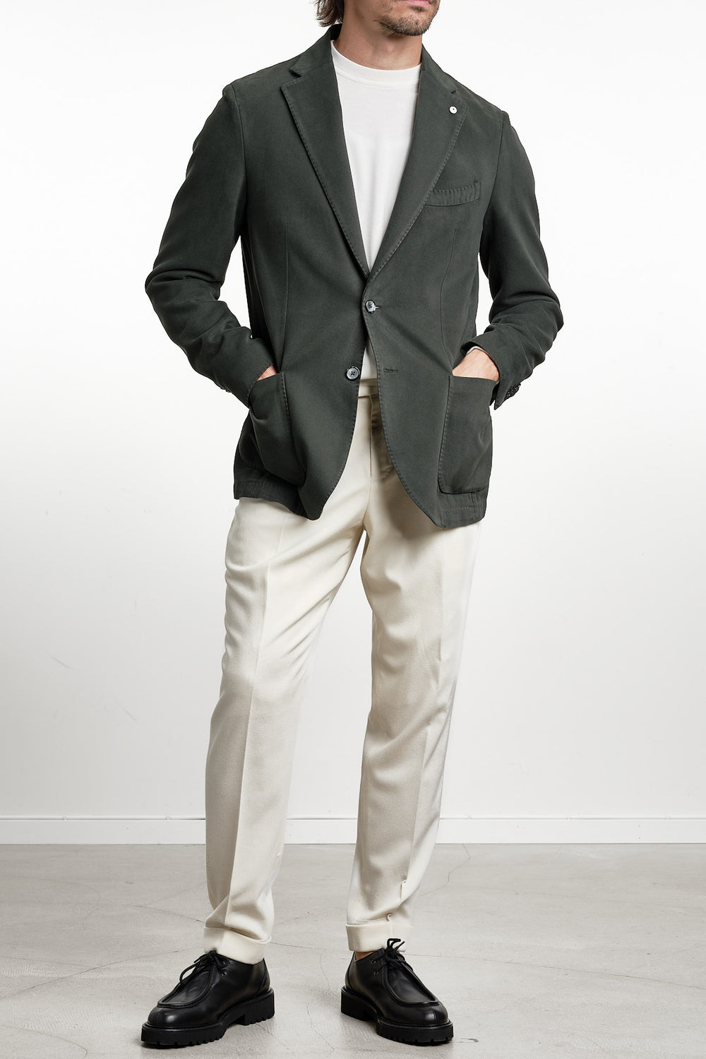 Cotton Cashmere Garment Dyed Blazer Green – L.B.M. 1911, helbild