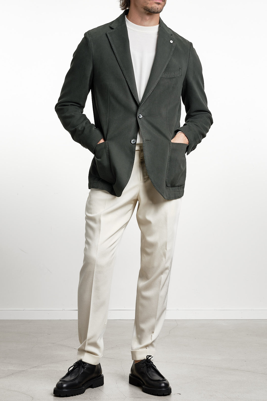 Cotton Cashmere Garment Dyed Blazer Green – L.B.M. 1911, helbild