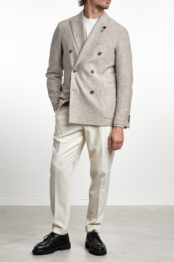 Double Breasted Eco Blazer Beige – Lardini, helbild