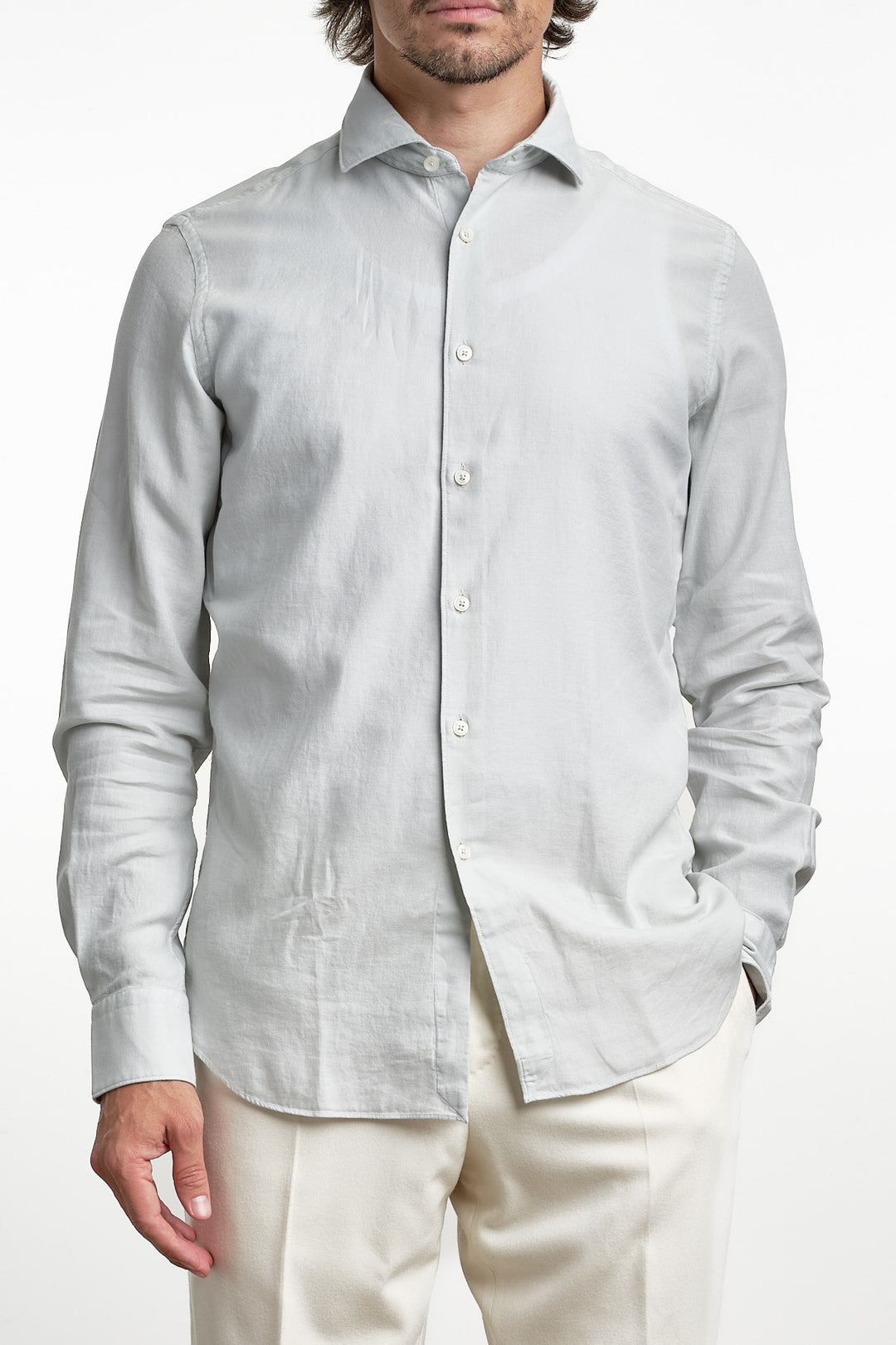 Luxury Garment Dyed Flannel Shirt Kit – Xacus, framifrån