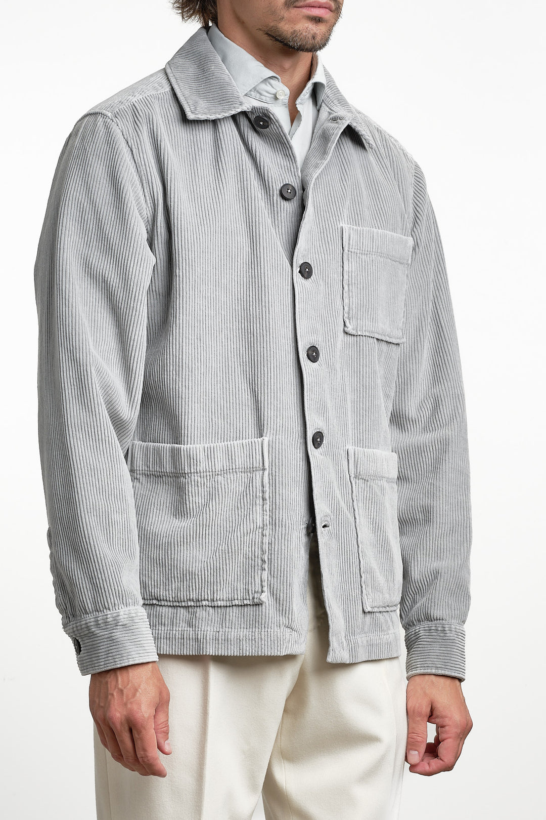 Corduroy Capo Grafite Overshirt Steel Grey – Xacus, bakifrån