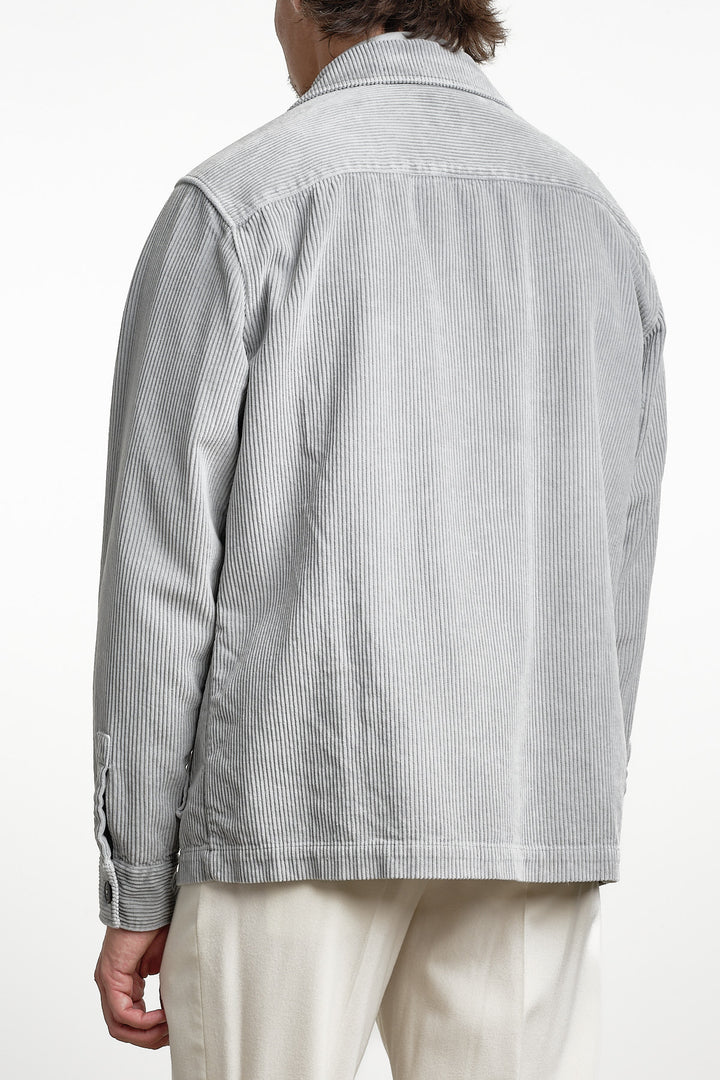 Corduroy Capo Grafite Overshirt Steel Grey – Xacus, detaljbild tyg