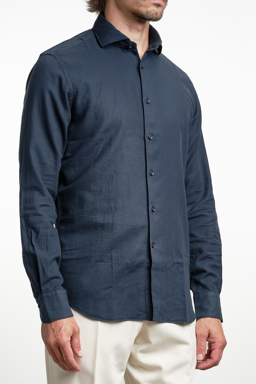 Luxury Garment Dyed Flannel Shirt Navy – Xacus, sidan