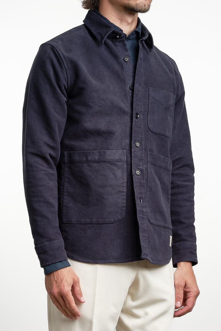Merino Wool Overshirt Navy – Lardini, sidan
