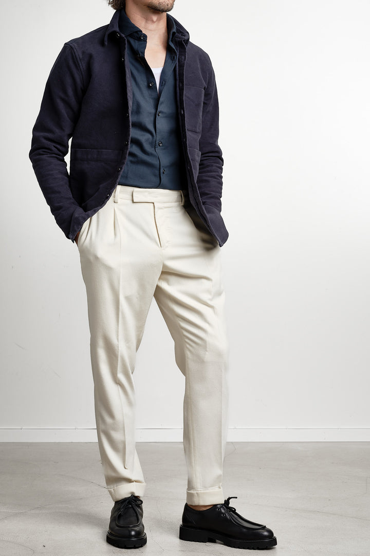 Merino Wool Overshirt Navy – Lardini, helbild