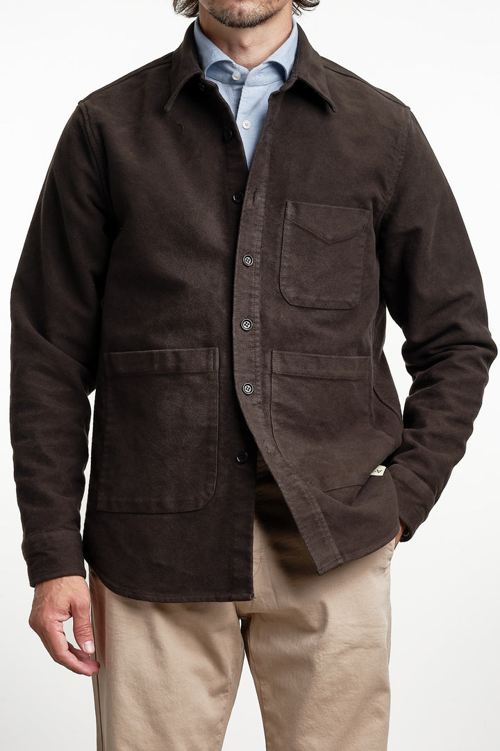 Moleskin UT Overshirt Brown – Aspesi, framifrån