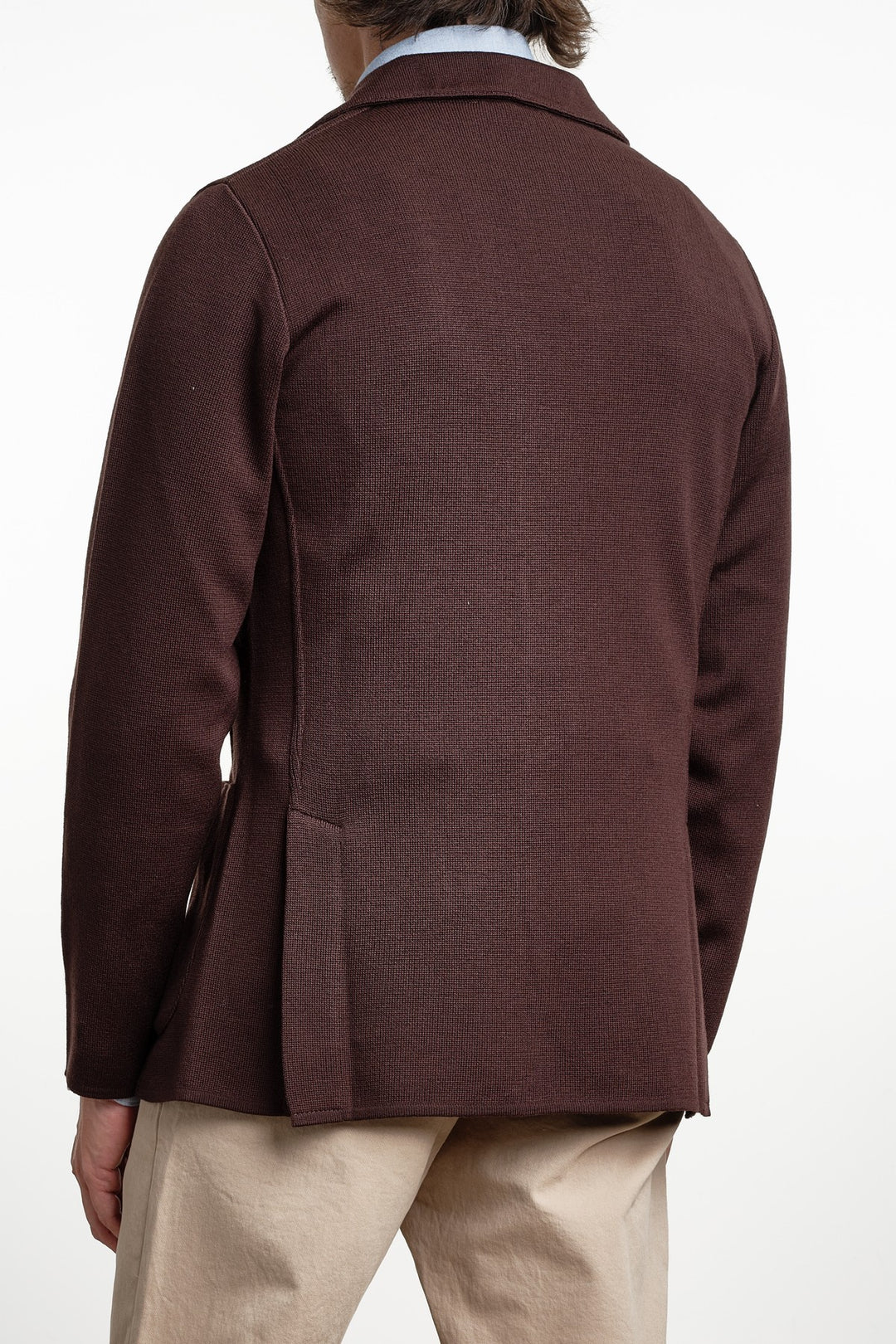 Single Breasted Knitwear Blazer Brown – Lardini, bakifrån