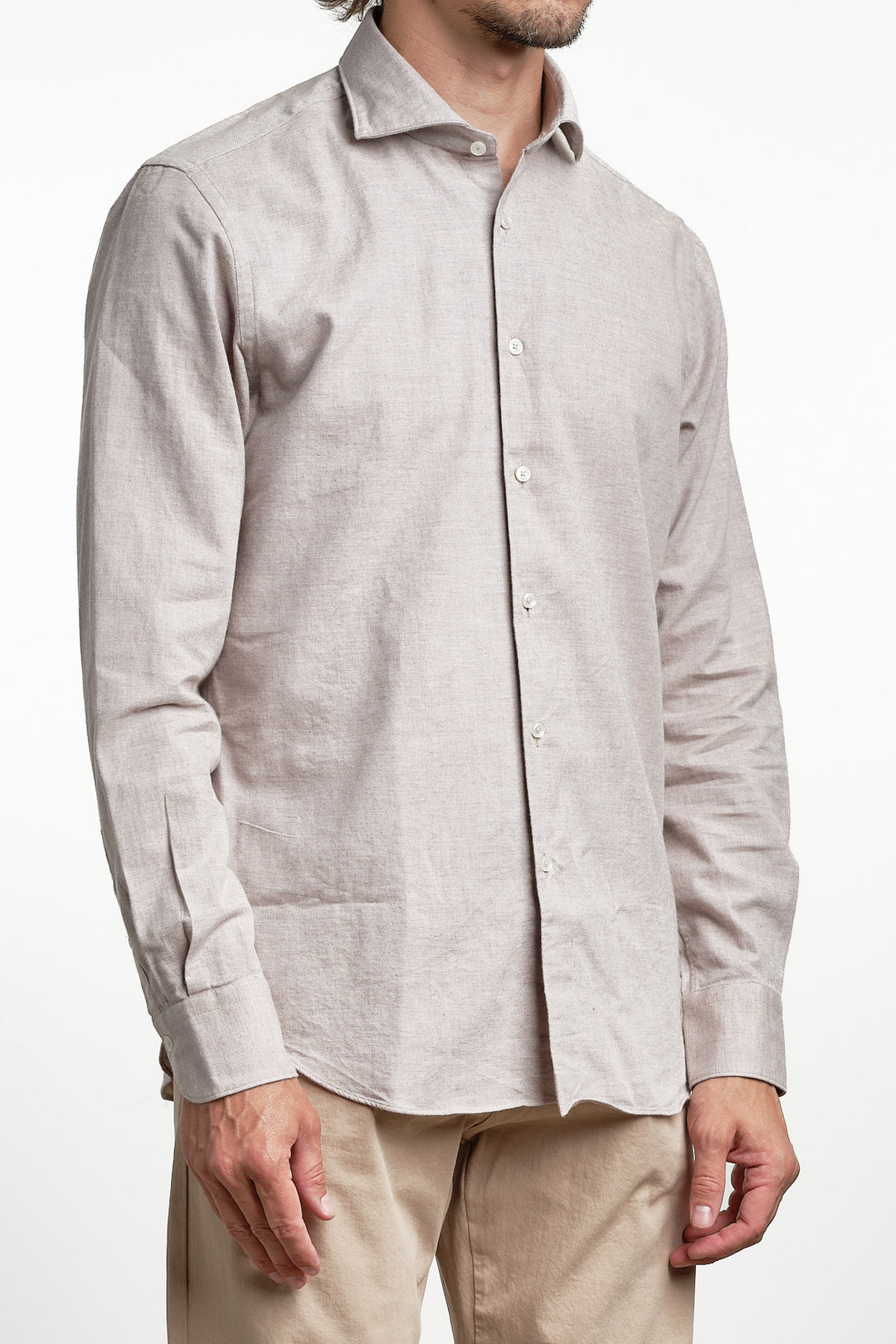 Yarn Dyed Flannel Shirt Beige – Xacus, sidan