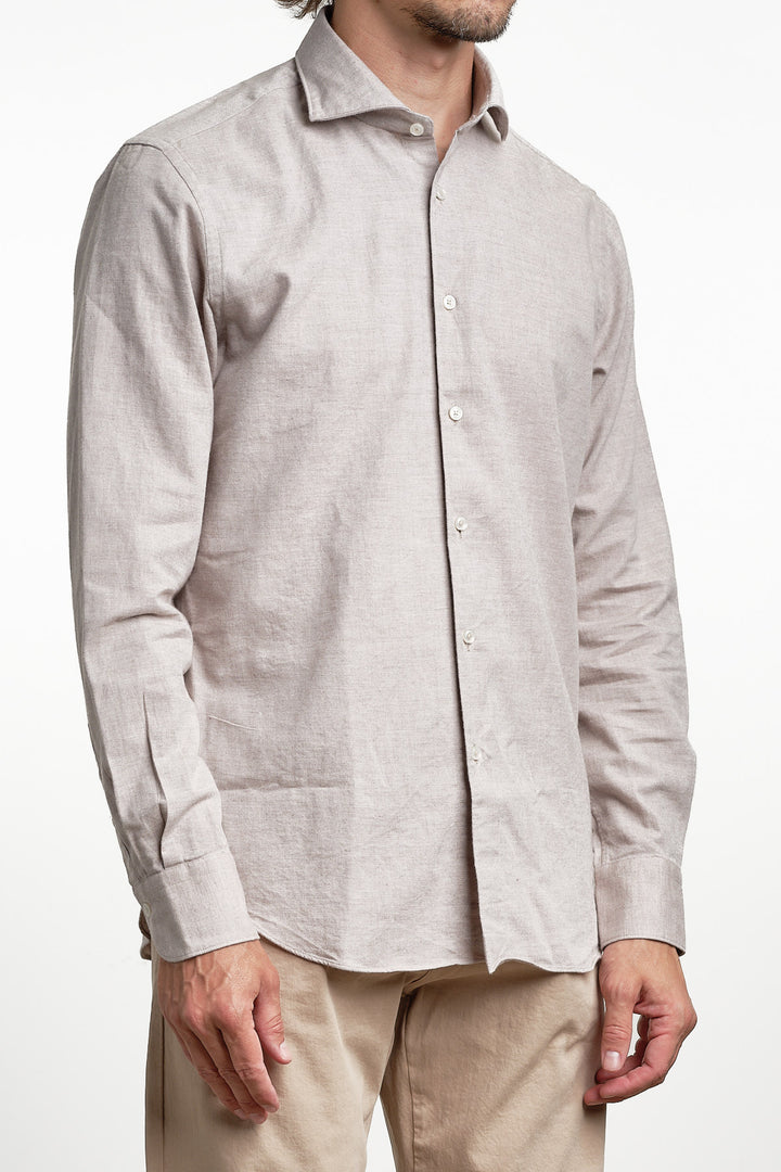 Yarn Dyed Flannel Shirt Beige – Xacus, sidan