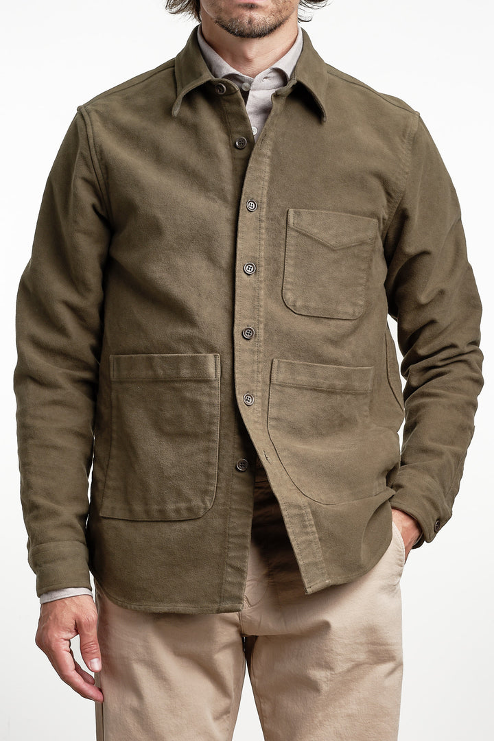 Moleskin UT Overshirt Green – Aspesi, framifrån