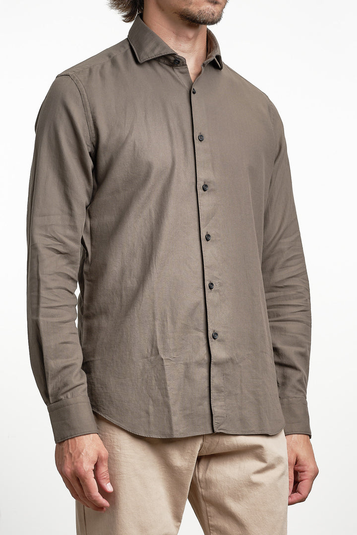 Luxury Garment Dyed Flannel Shirt Brown – Xacus, sidan