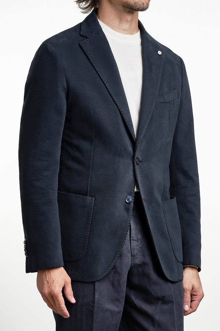 Cotton Cashmere Garment Dyed Blazer Navy – L.B.M. 1911, sidan