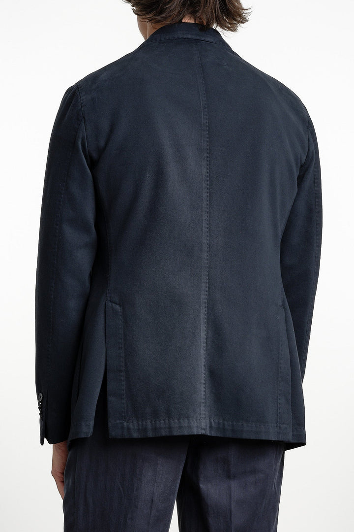 Cotton Cashmere Garment Dyed Blazer Navy – L.B.M. 1911, bakifrån