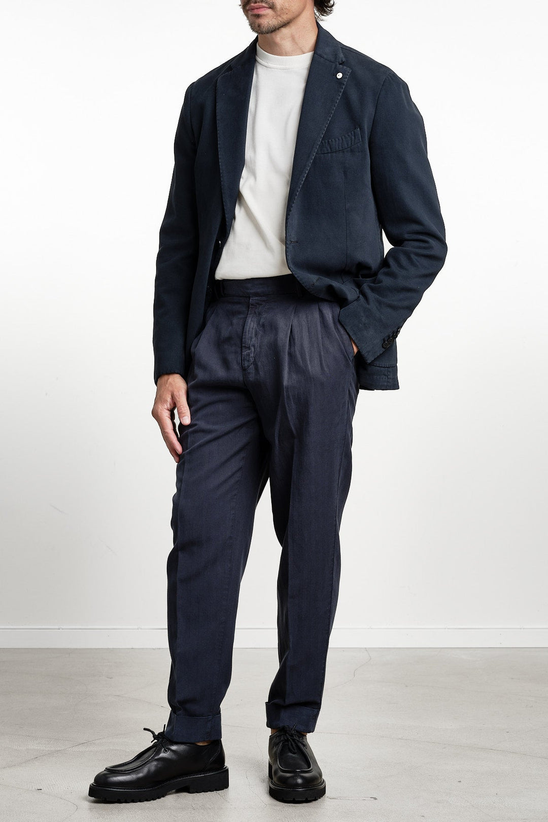 Cotton Cashmere Garment Dyed Blazer Navy – L.B.M. 1911, helbild sidan