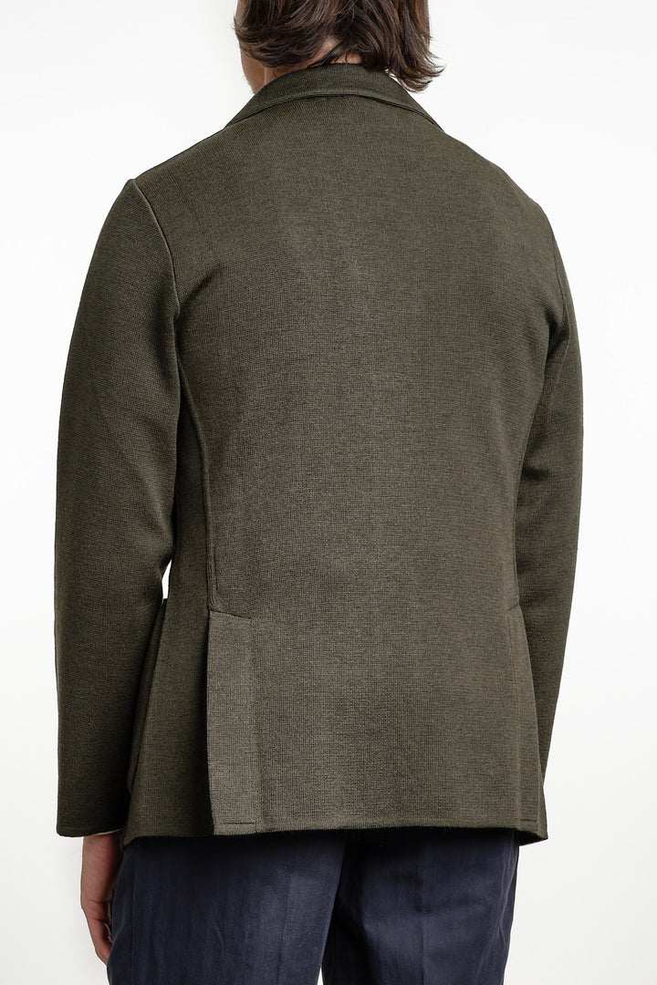 Single Breasted Knitwear Blazer Green – Lardini, bakifrån