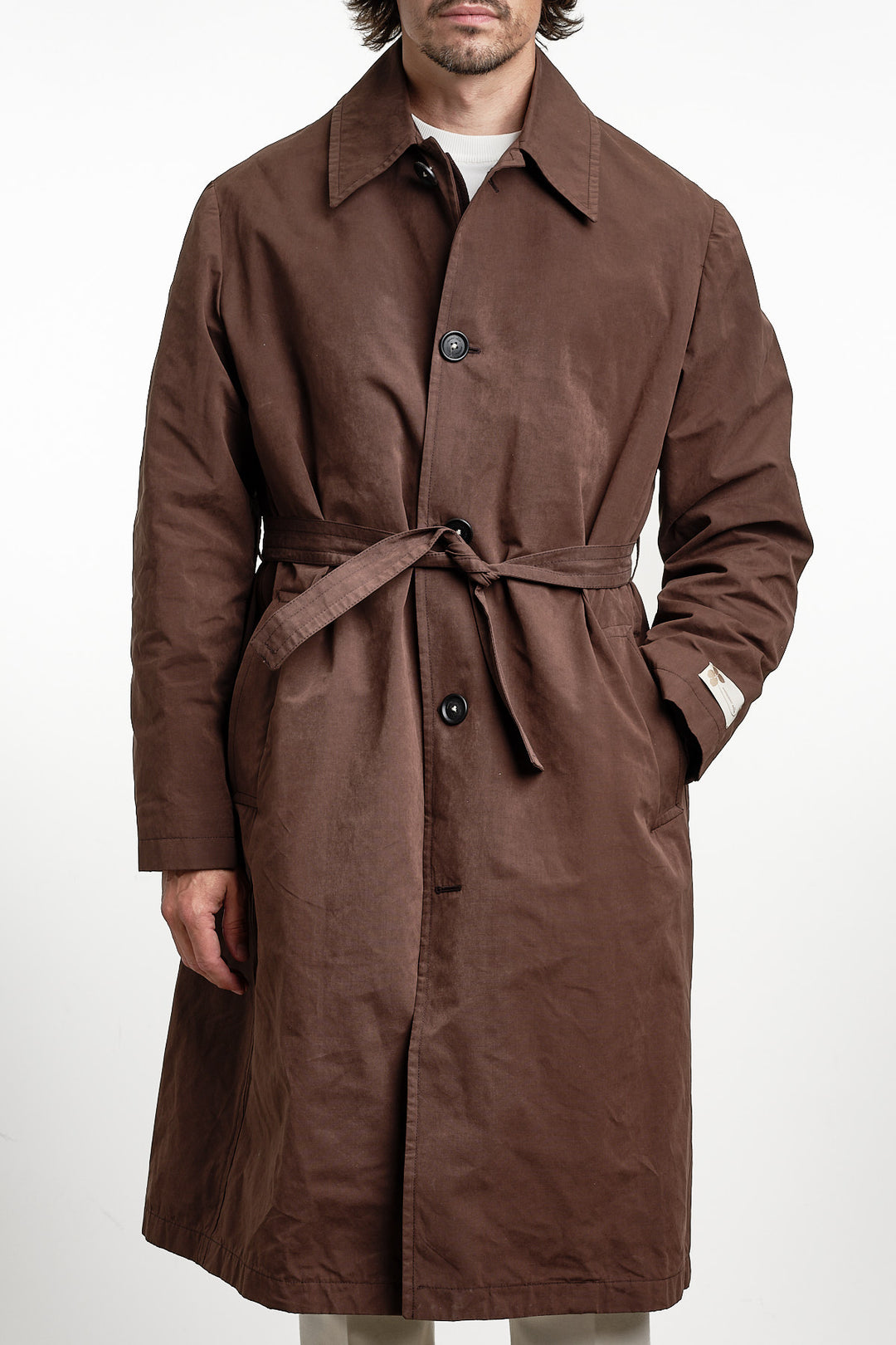 Mustang Oversized Cotton Coat Dark Brown – Massimo Alba, framifrån
