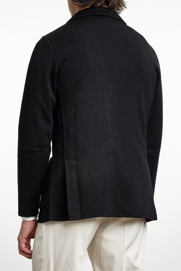 Single Breasted Knitwear Blazer Black – Lardini, bakifrån