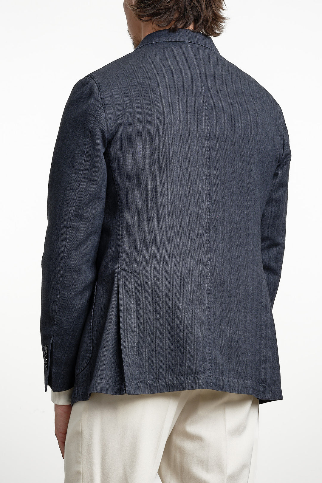Cotton Garment Dyed Herringbone Blazer Navy – L.B.M. 1911, helbild