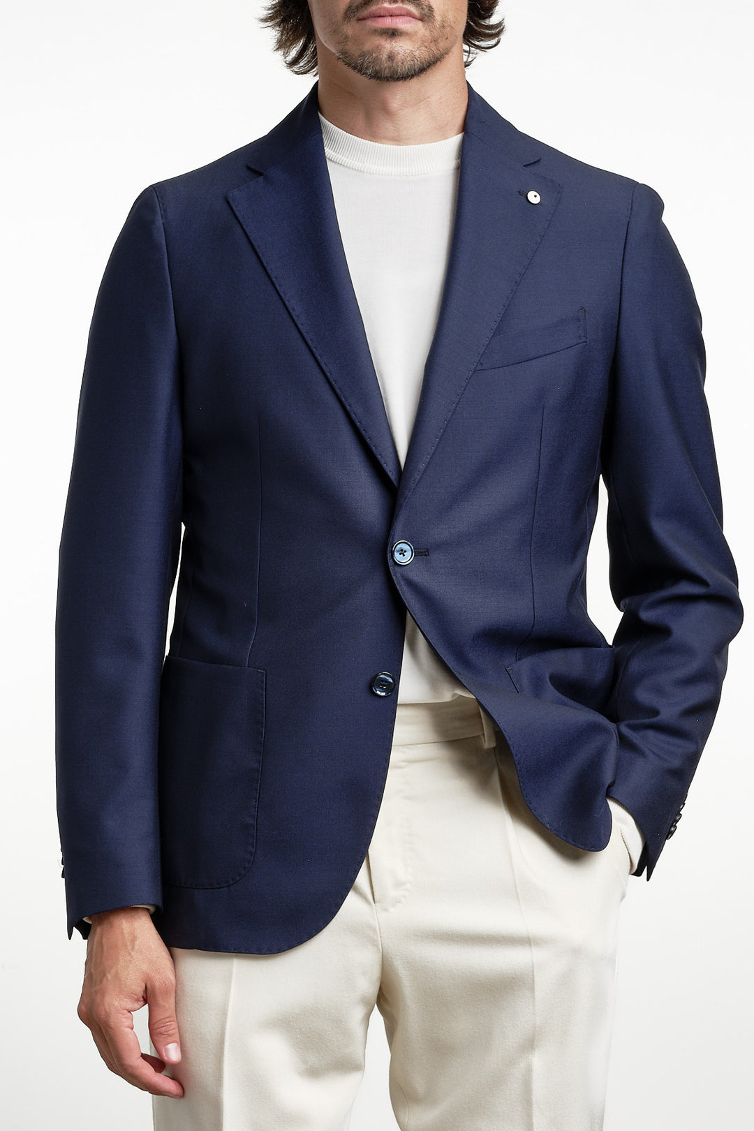 Luxury Wool Blazer Blue – L.B.M. 1911, framifrån