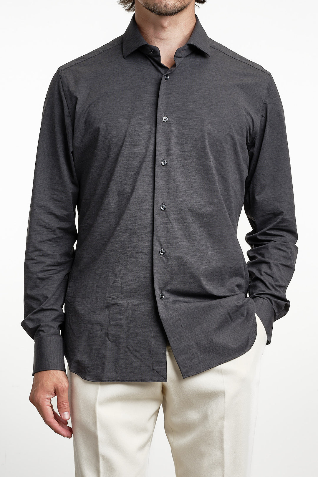 Active Tecnico Melange Shirt Dark Grey – Xacus, framifrån