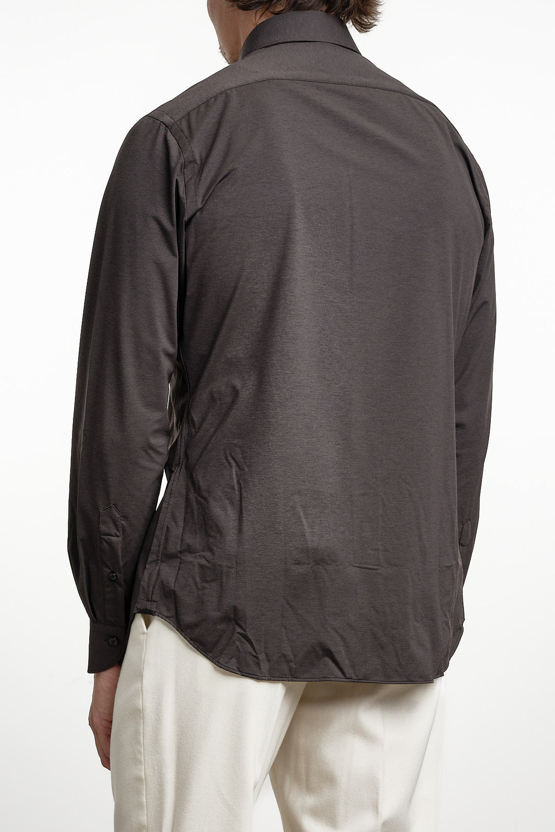 Active Tecnico Melange Shirt Dark Brown – Xacus, bakifrån