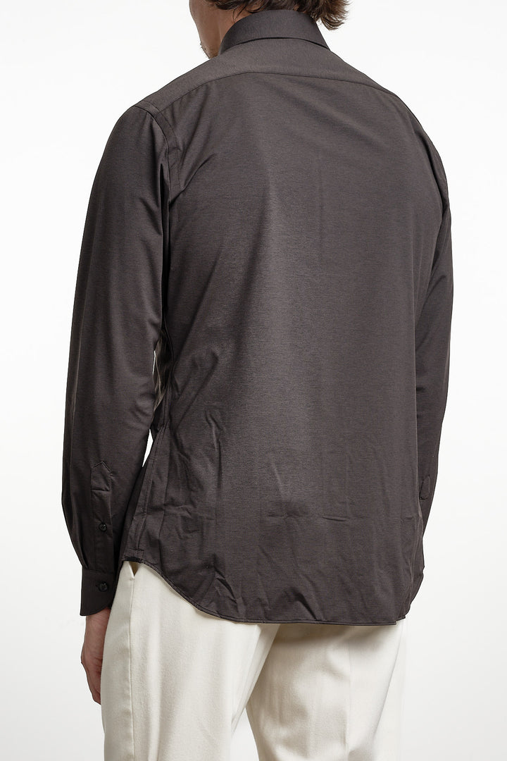 Active Tecnico Melange Shirt Dark Brown – Xacus, bakifrån