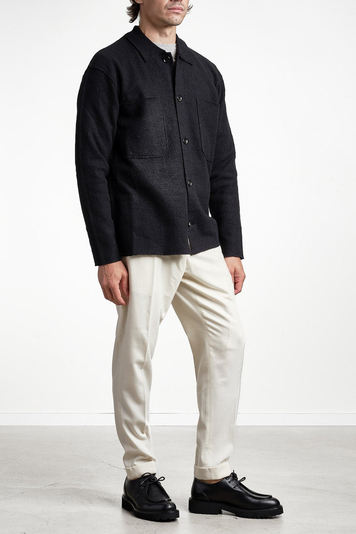 Jonas 6398 Wool Overshirt Black – NN07, helbild sidan