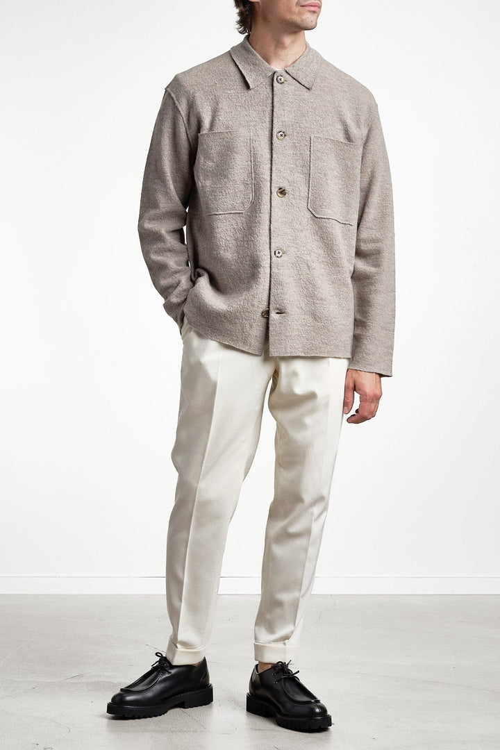 Jonas 6398 Wool Overshirt Khaki Beige – NN07, helbild framifrån