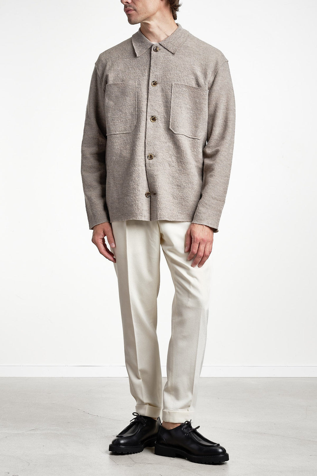 Jonas 6398 Wool Overshirt Khaki Beige – NN07, helbild sidan