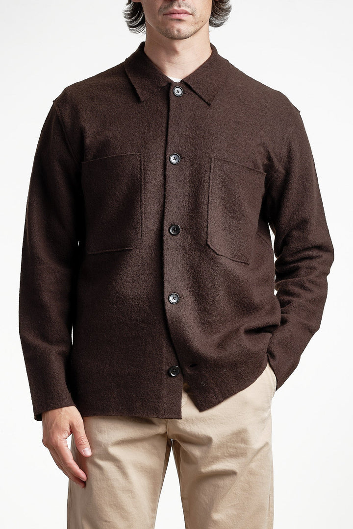 Jonas 6398 Wool Overshirt Deep Truffle – NN07, framifrån