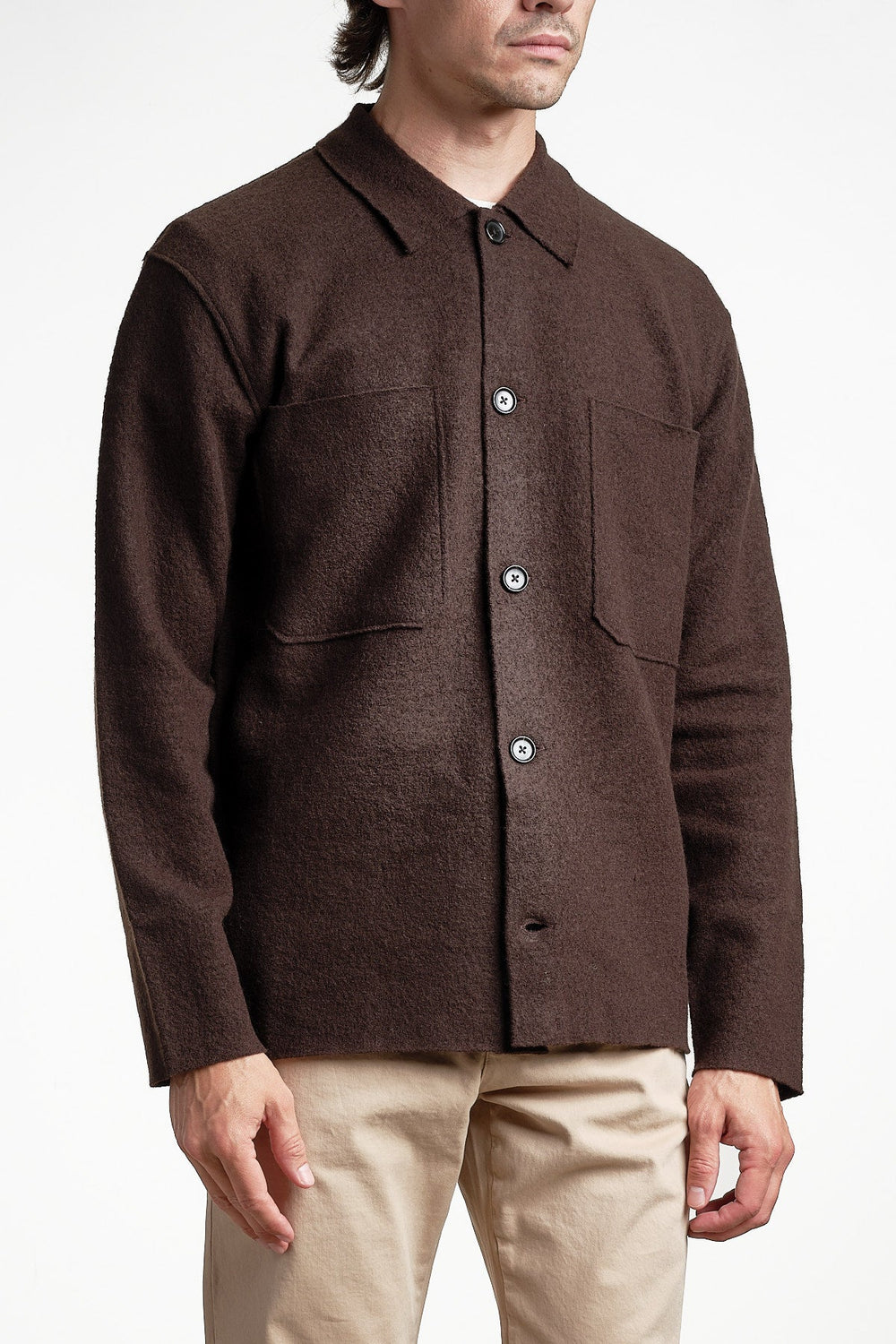 Jonas 6398 Wool Overshirt Deep Truffle – NN07, sidan