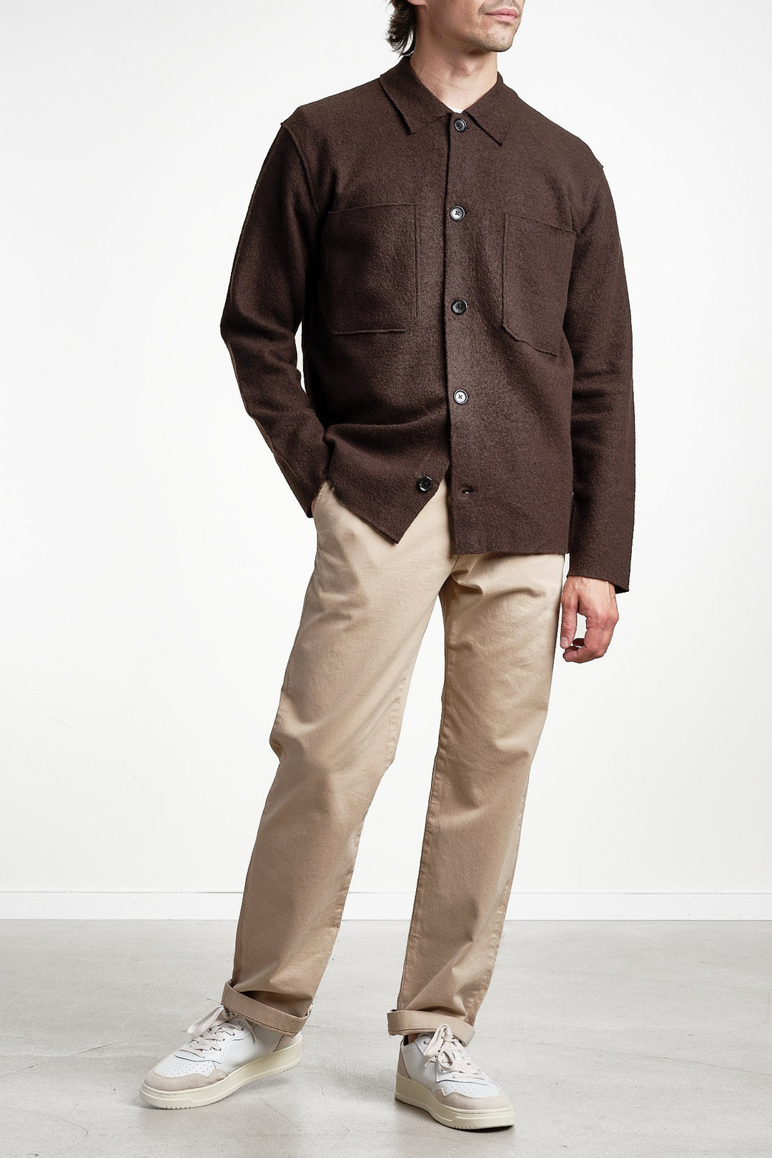 Jonas 6398 Wool Overshirt Deep Truffle – NN07, helbild framifrån
