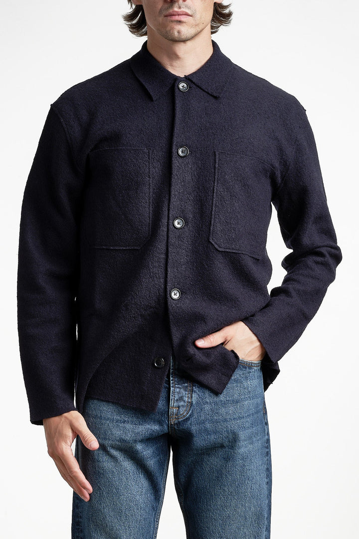 Jonas 6398 Wool Overshirt Navy – NN07, framifrån
