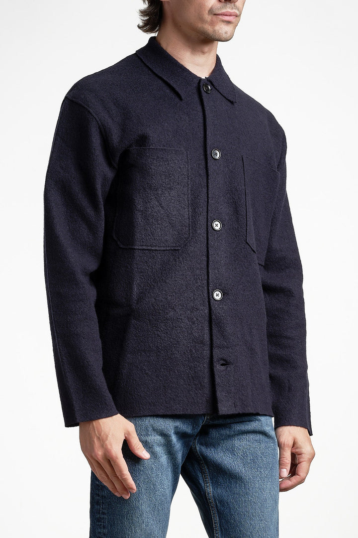 Jonas 6398 Wool Overshirt Navy – NN07, sidan