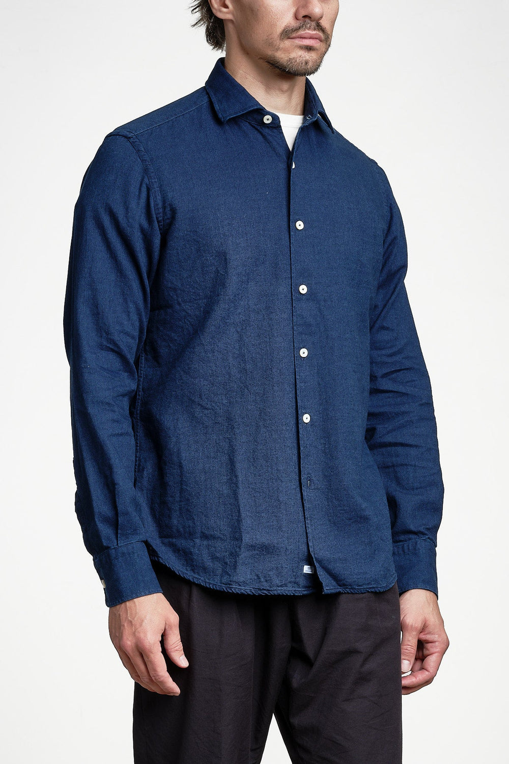 Cotton Regular Denim Shirt MID BLUE – Alessandro Gherardi, sidan