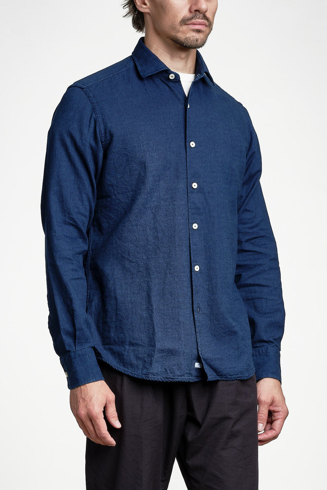 Cotton Regular Denim Shirt MID BLUE – Alessandro Gherardi, sidan