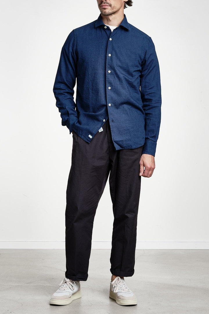 Cotton Regular Denim Shirt MID BLUE – Alessandro Gherardi, helbild