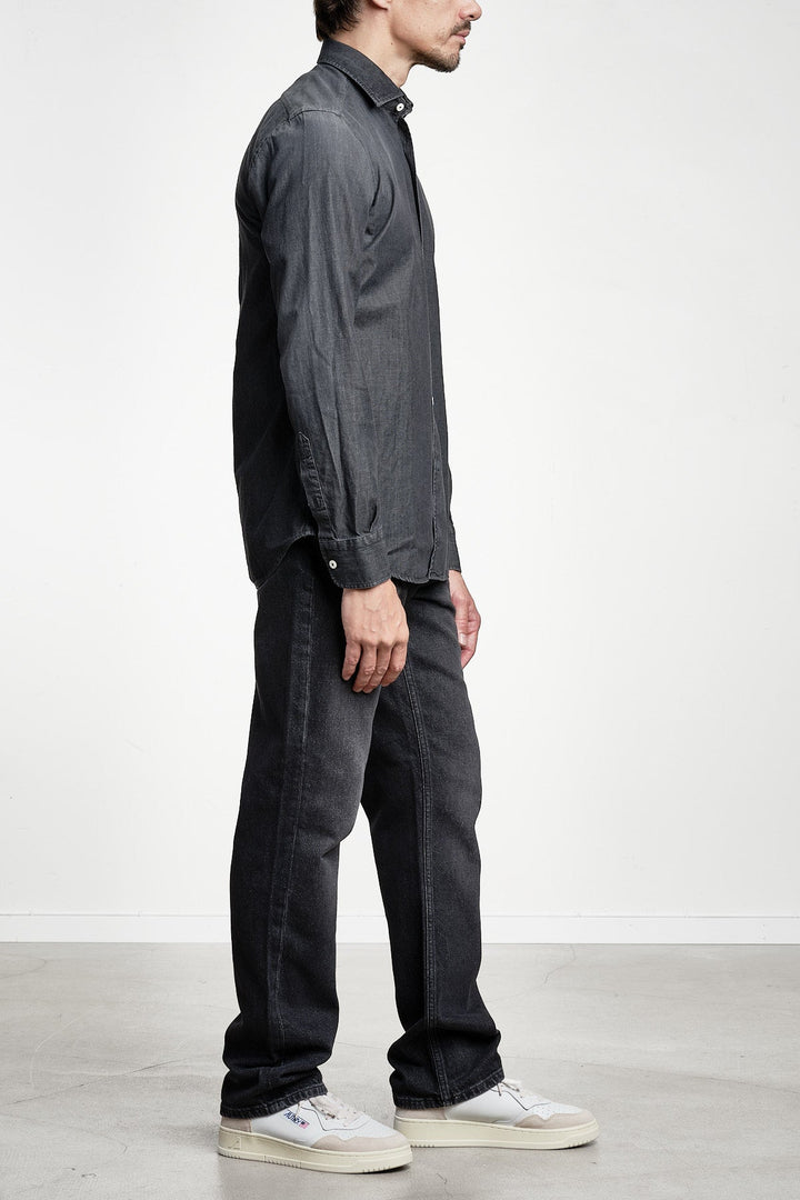 Cotton Regular Denim Shirt MID GREY – Alessandro Gherardi, helbild sidan