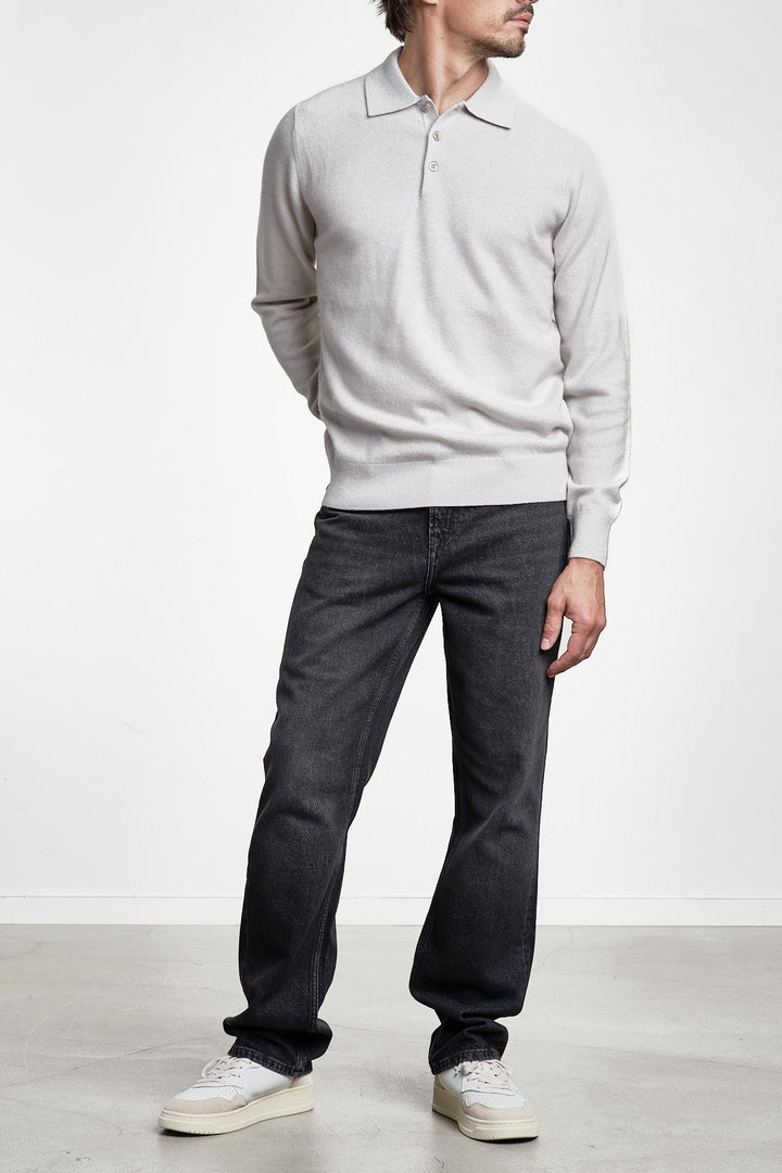 Luxury Cashmere Polo Neck Sweater Bone White – JUPITER, helbild