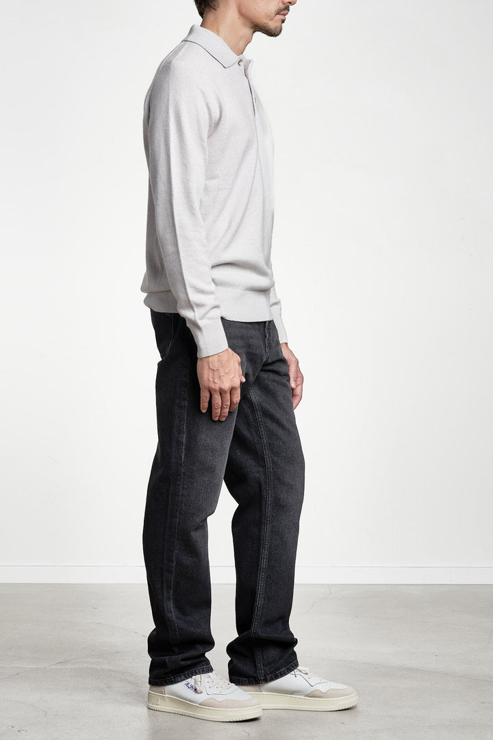 Luxury Cashmere Polo Neck Sweater Bone White – JUPITER, sidan