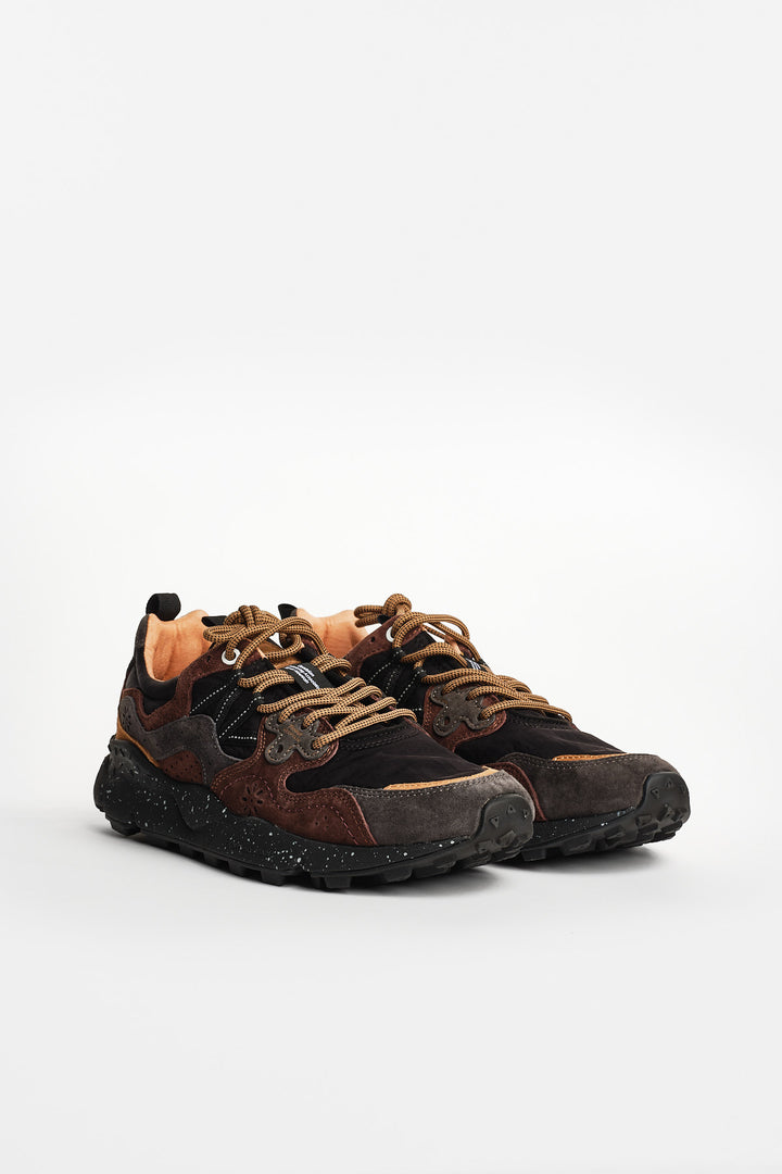 Yamano 3 Suede/Nylon Sneaker Black – Flower Mountain, bakifrån