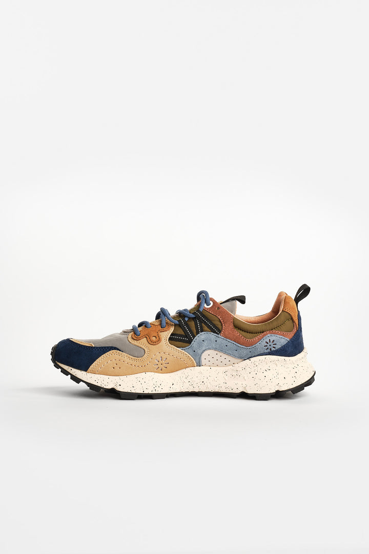 Yamano 3 Suede/Nylon Sneaker Blue – Flower Mountain, vinkel framifrån