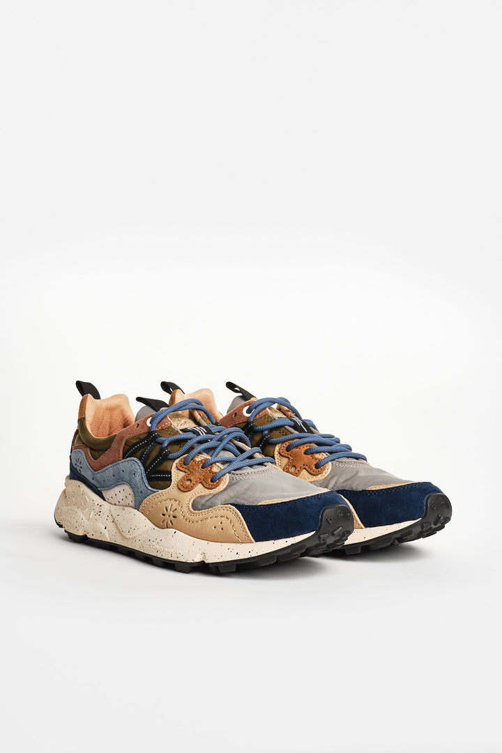 Yamano 3 Suede/Nylon Sneaker Blue – Flower Mountain, bakifrån