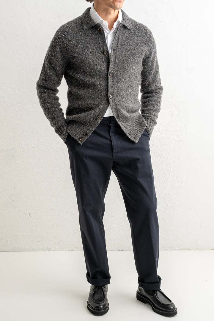 Knitted Lambwool Cardigan Scuro