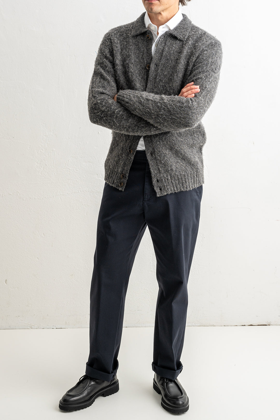 Knitted Lambwool Cardigan Scuro