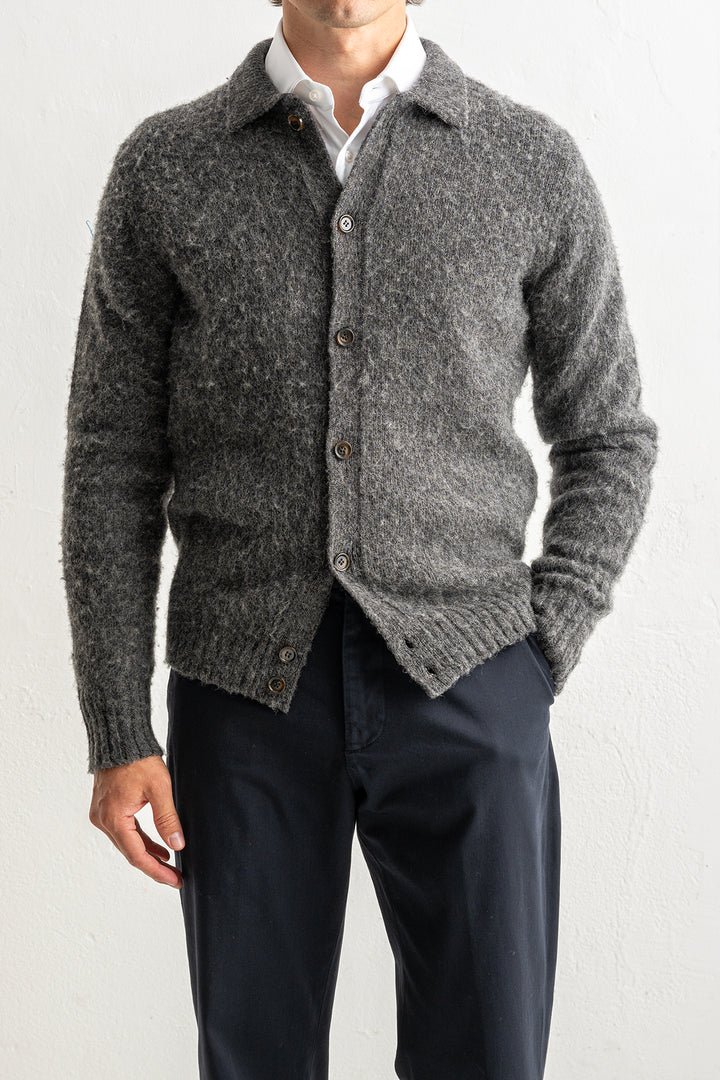 Knitted Lambwool Cardigan Scuro