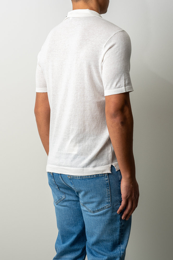 Knitted Open Polo SS ECRU