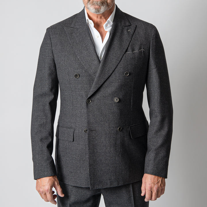 Luxury Melanged Wool DB Suit MELANGE GREY