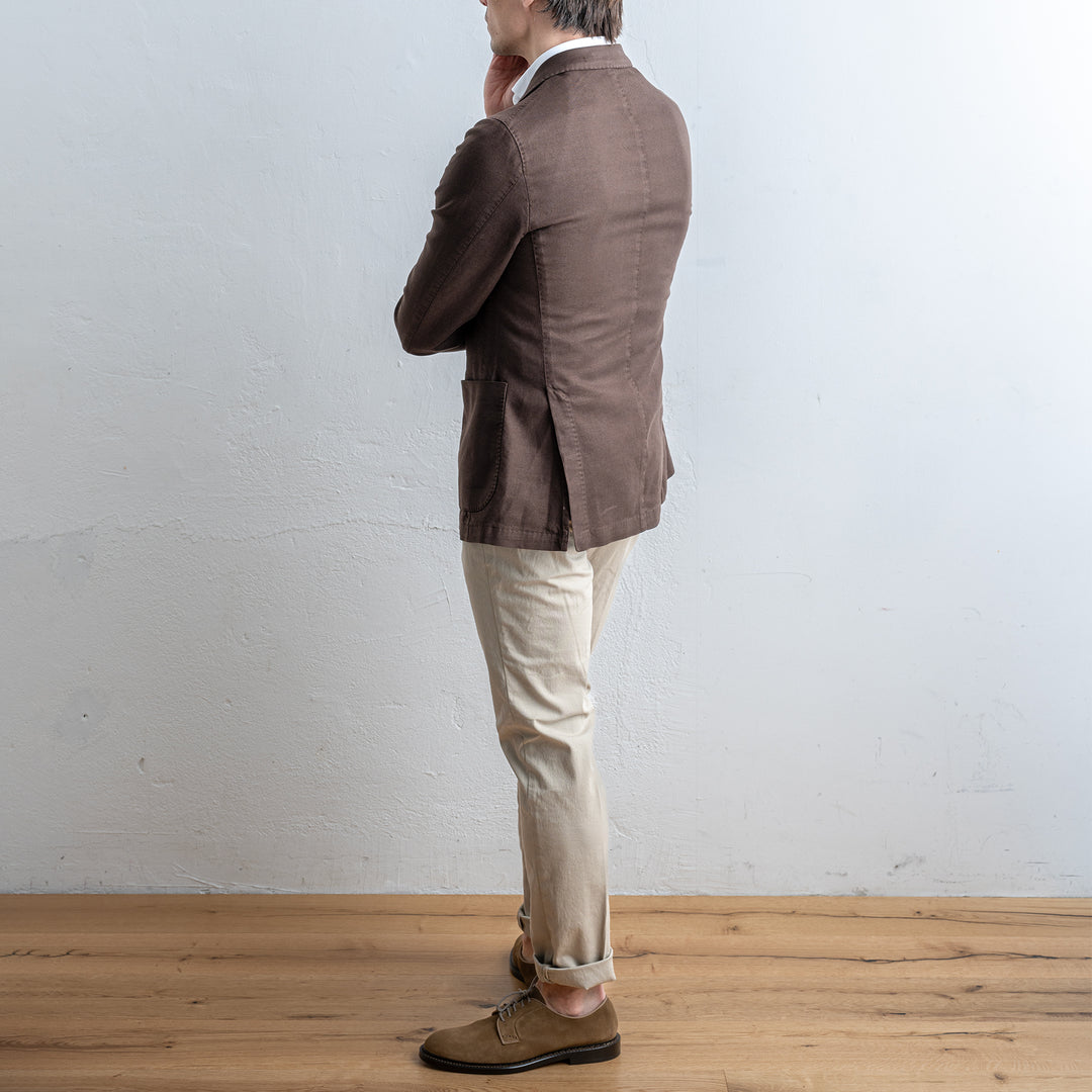 Linen Cotton Blazer Brown