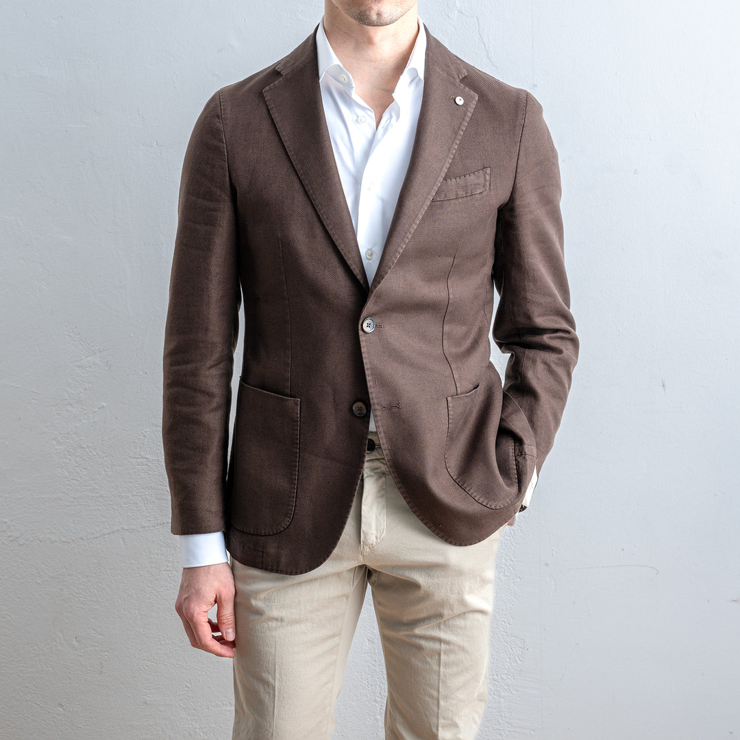 Linen Cotton Blazer Brown